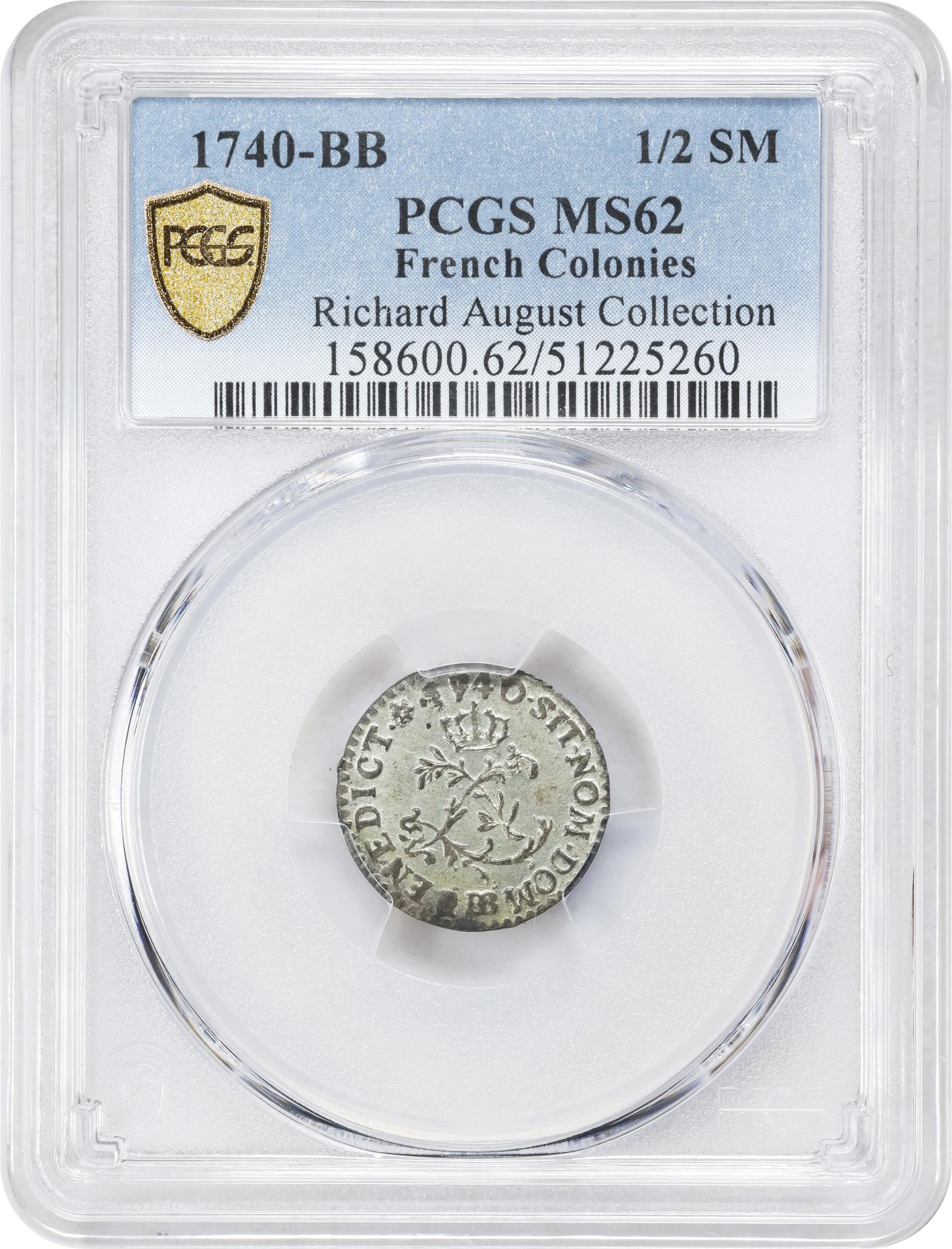 image for: 1740-BB Half Sou Marque. Strasbourg Mint. Vlack-325. Rarity-1. MS-62 (PCGS).