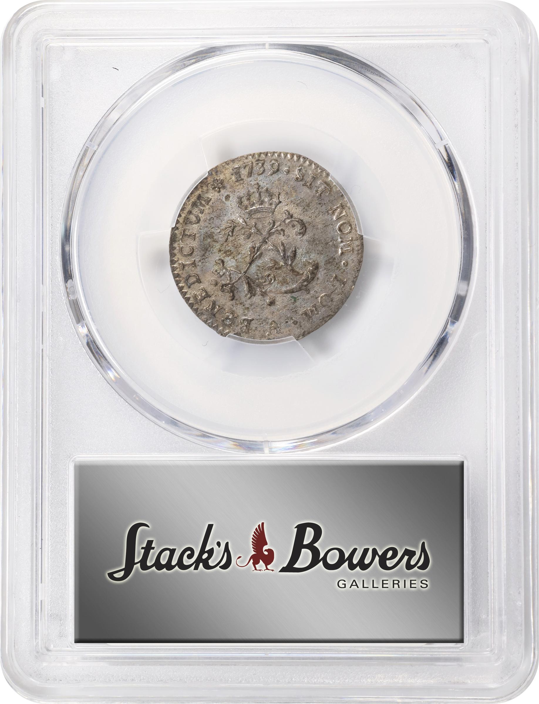 image for: 1739-A Sou Marque. Paris Mint. Vlack-17. Rarity-1. AU-58 (PCGS).