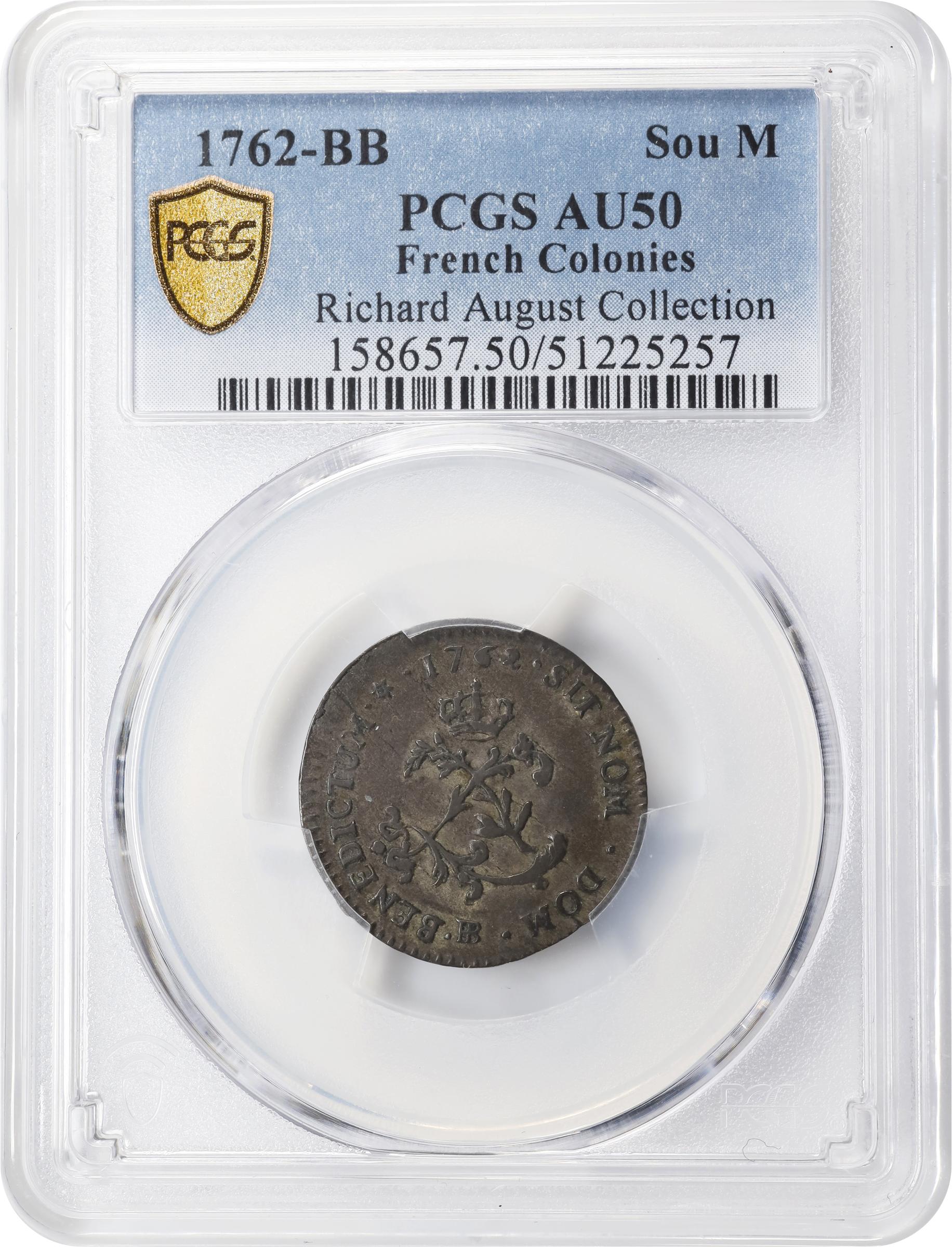 image for: 1762-BB Sou Marque. Strasbourg Mint. Vlack-276. Rarity-1. AU-50 (PCGS).