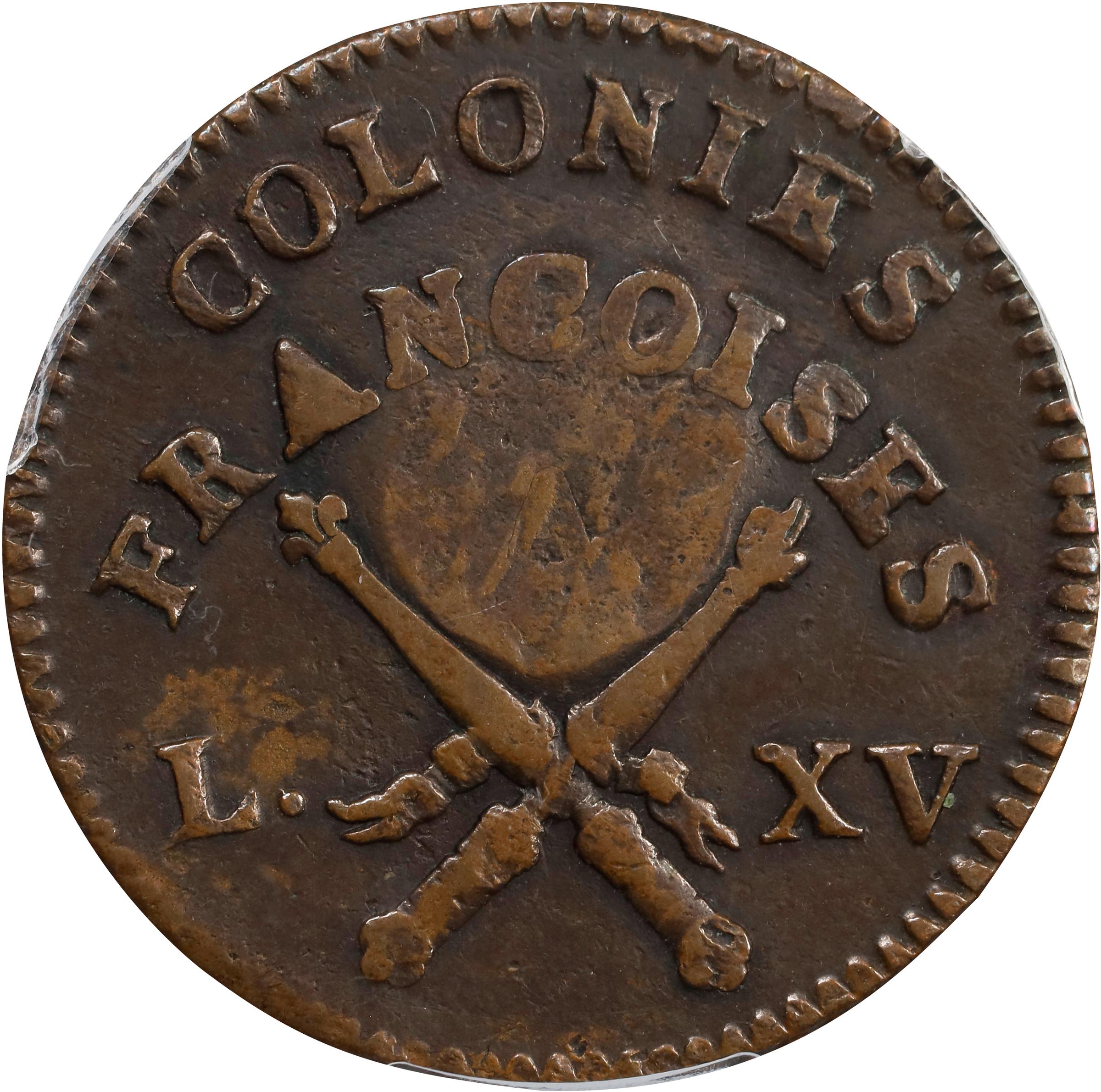 image for: 1767-A (1793) Sou. Paris Mint. Breen-701. RF Counterstamp. EF-45, Countermark EF Details (PCGS).