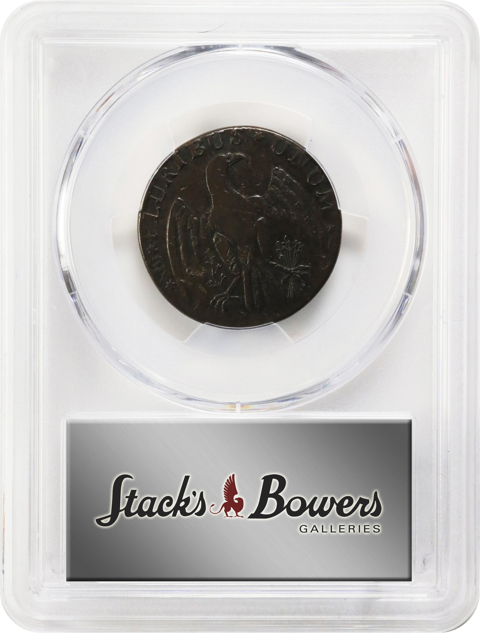 image for: 1787 Immunis Columbia Copper / Large Eagle Reverse. W-5680. Rarity-4+. Plain Edge, Narrow Planchet. VF-35 (PCGS).