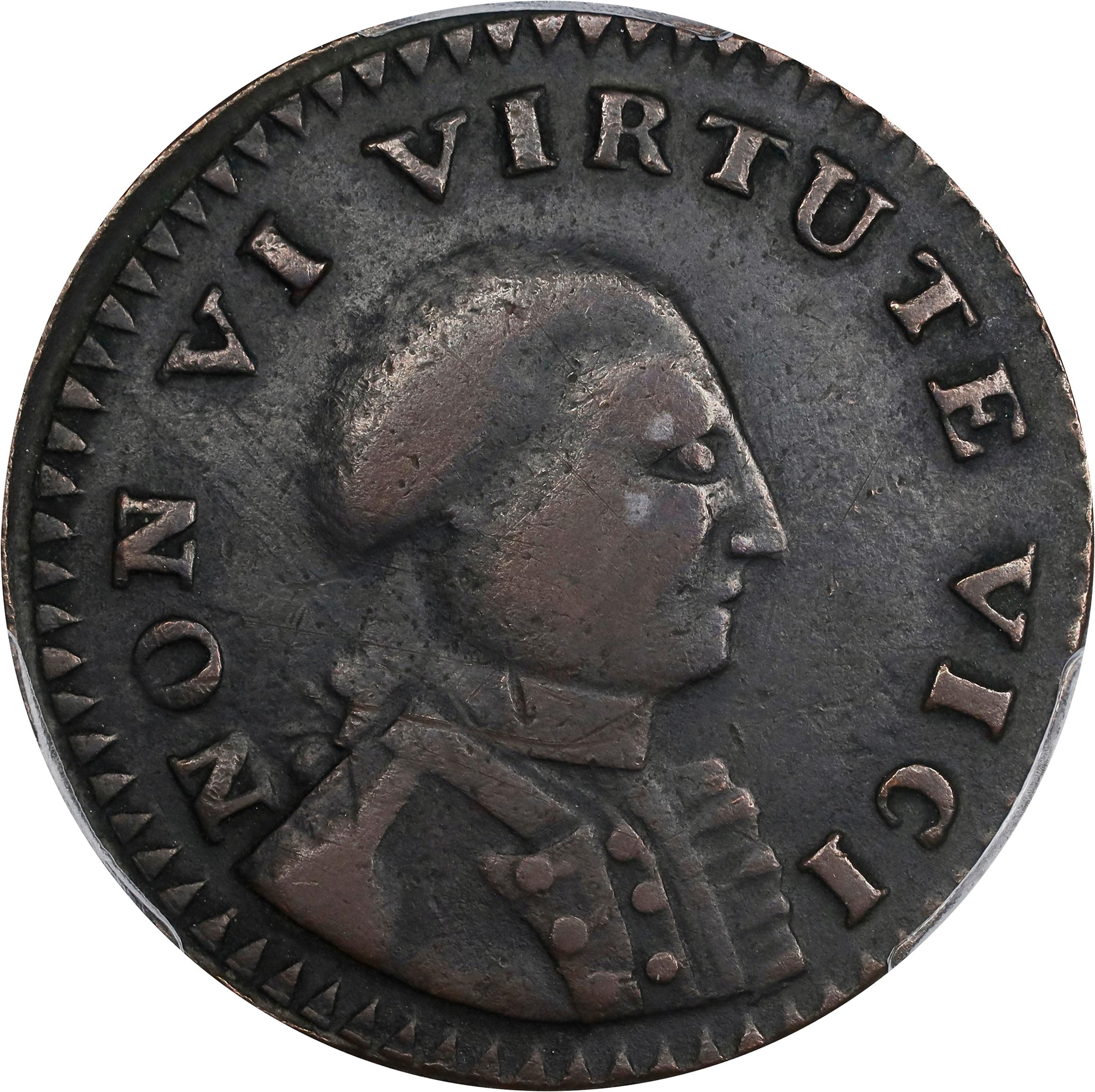 image for: 1786 Non Vi Virtute Vici Copper. Small Head. Musante GW-7, Baker-13, W-5730. VF-35 (PCGS).
