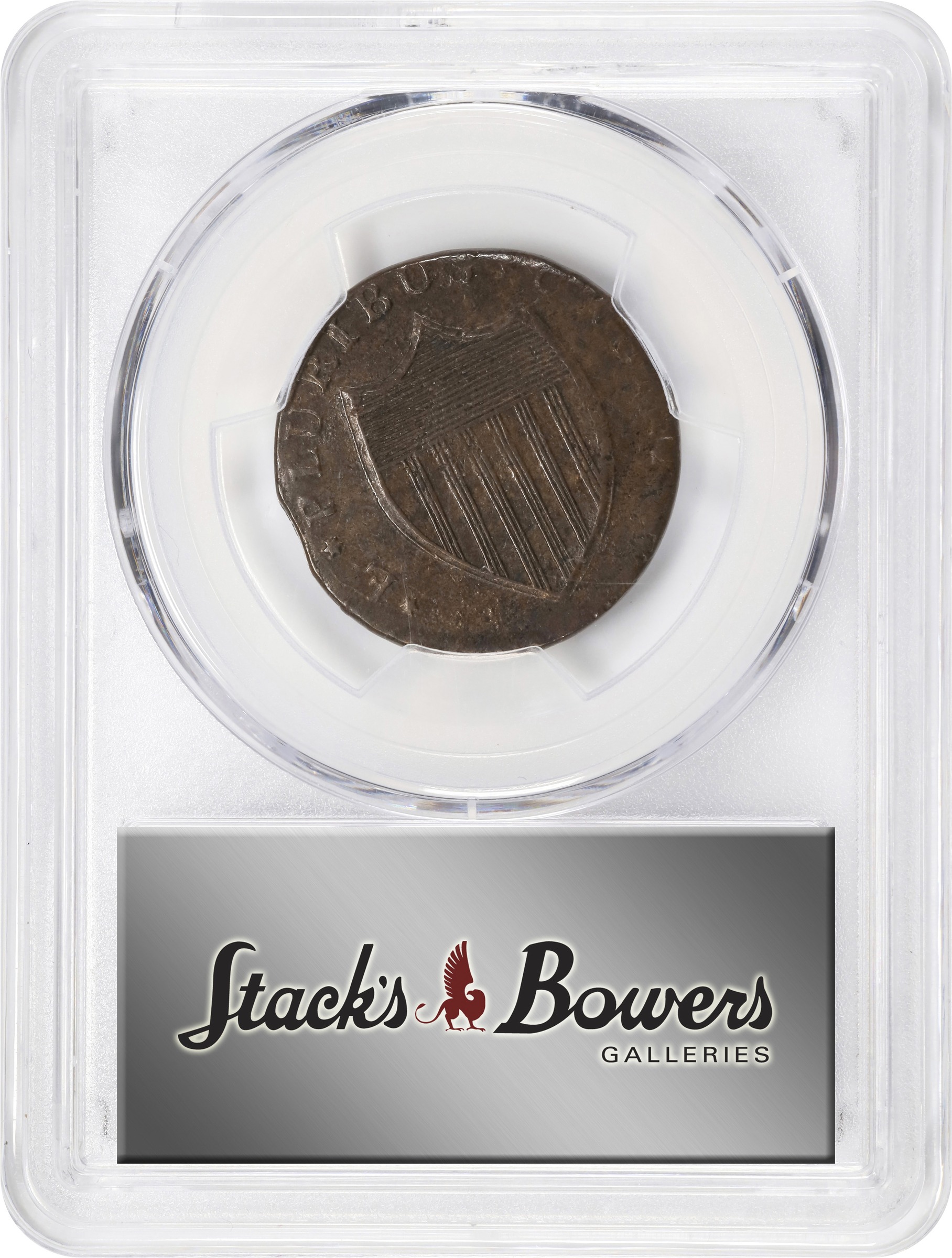 image for: 1787 New Jersey Copper. Maris 37-J, W-5140. Rarity-5+. No Sprig Above Plow, Goiter. AU-53 (PCGS).