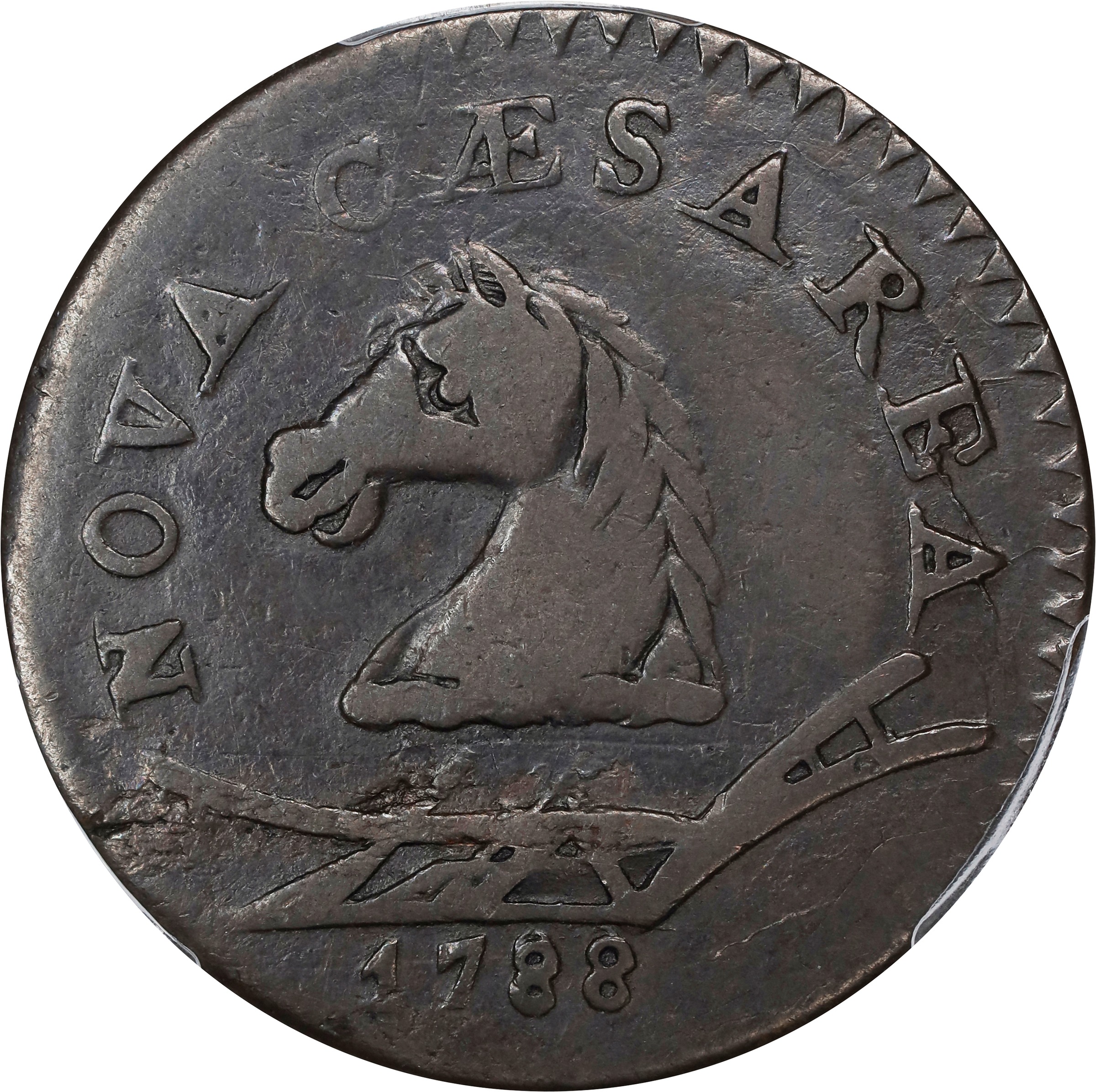 image for: 1788 New Jersey Copper. Maris 50-f, W-5475. Rarity-3. Head Left. VF-25 (PCGS).