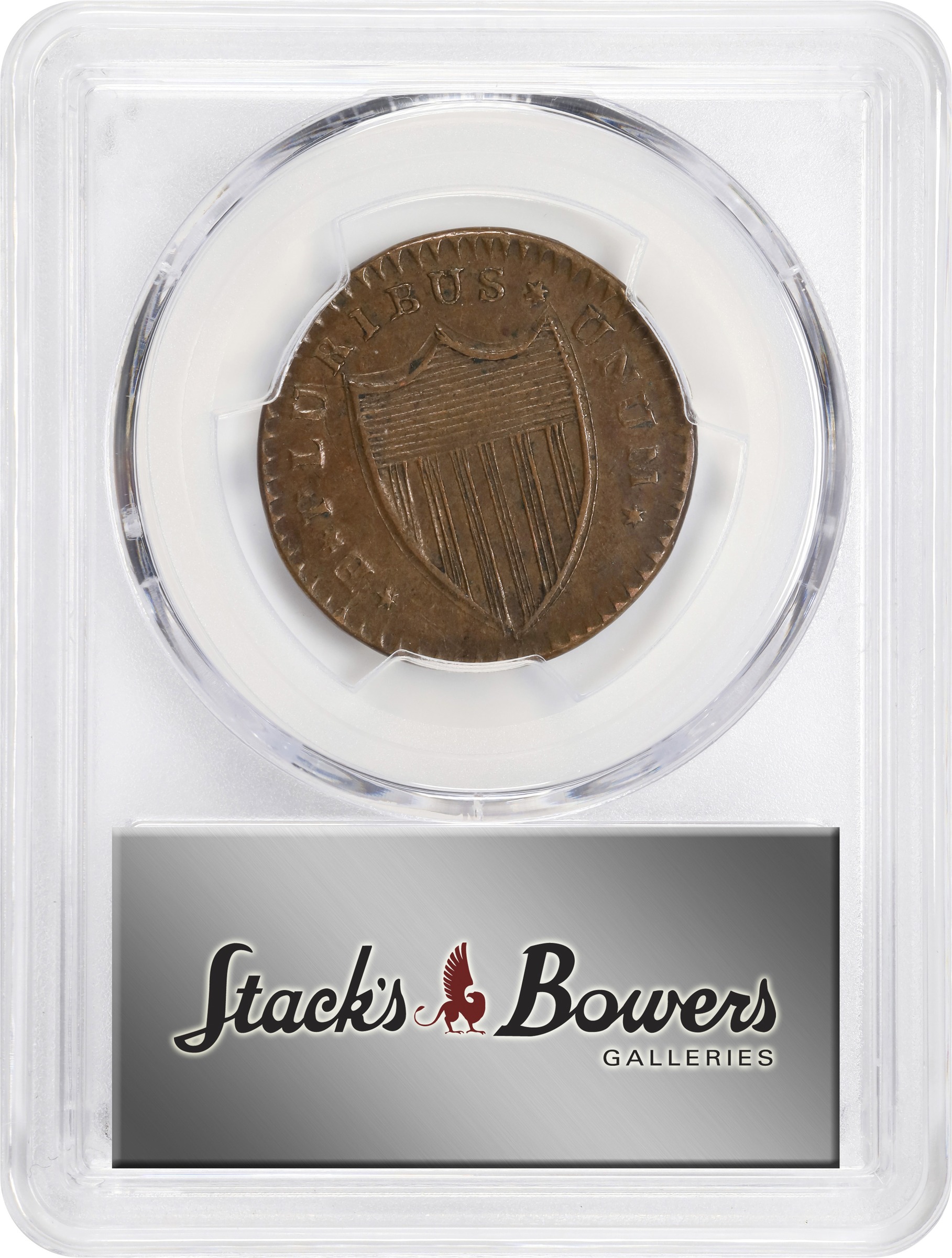 image for: 1787 New Jersey Copper. Maris 56-n, W-5310. Rarity-1. No Sprig Above Plow, Camel Head. EF-40 (PCGS).