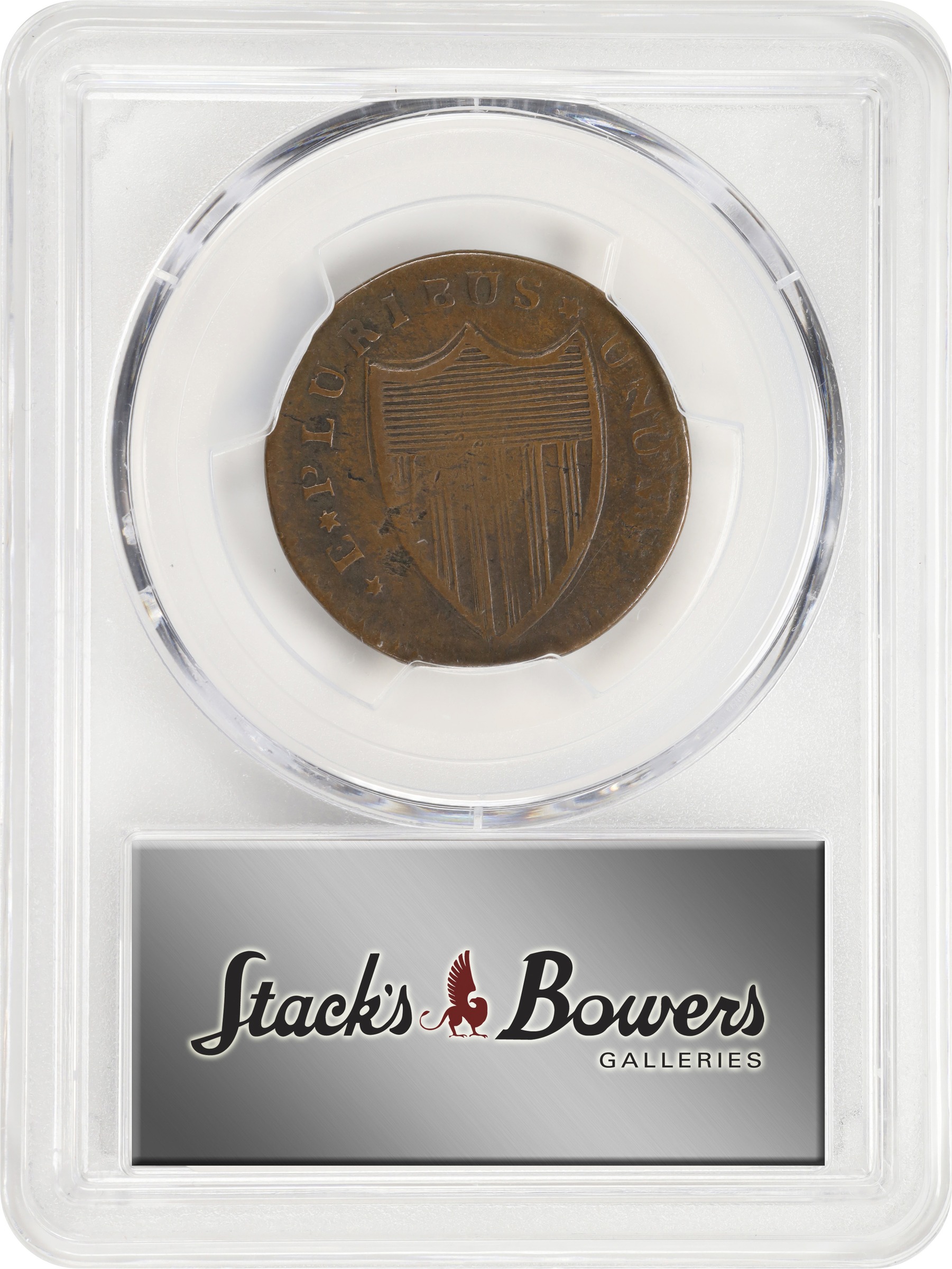 image for: 1787 New Jersey Copper. Maris 58-n, W-5320. Rarity-4. No Sprig Above Plow, Camel Head. VF-25 (PCGS).