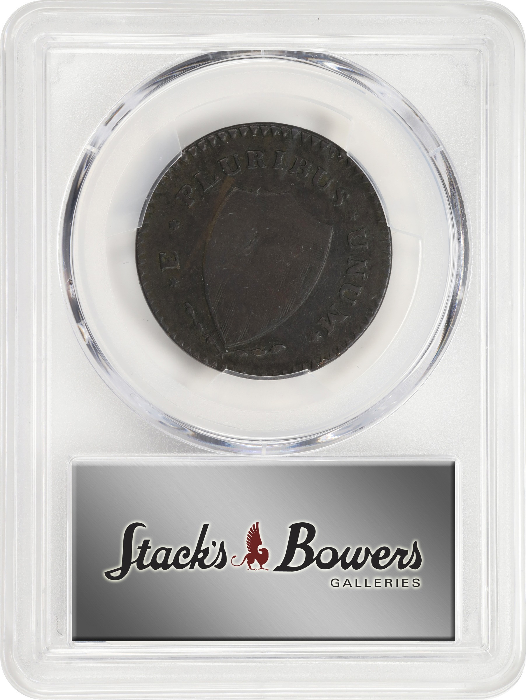 image for: 1787 New Jersey Copper. Maris 62-q, W-5350. Rarity-3. Sprig Above Plow, Hidden WM. Large Planchet. VF-35 (PCGS).