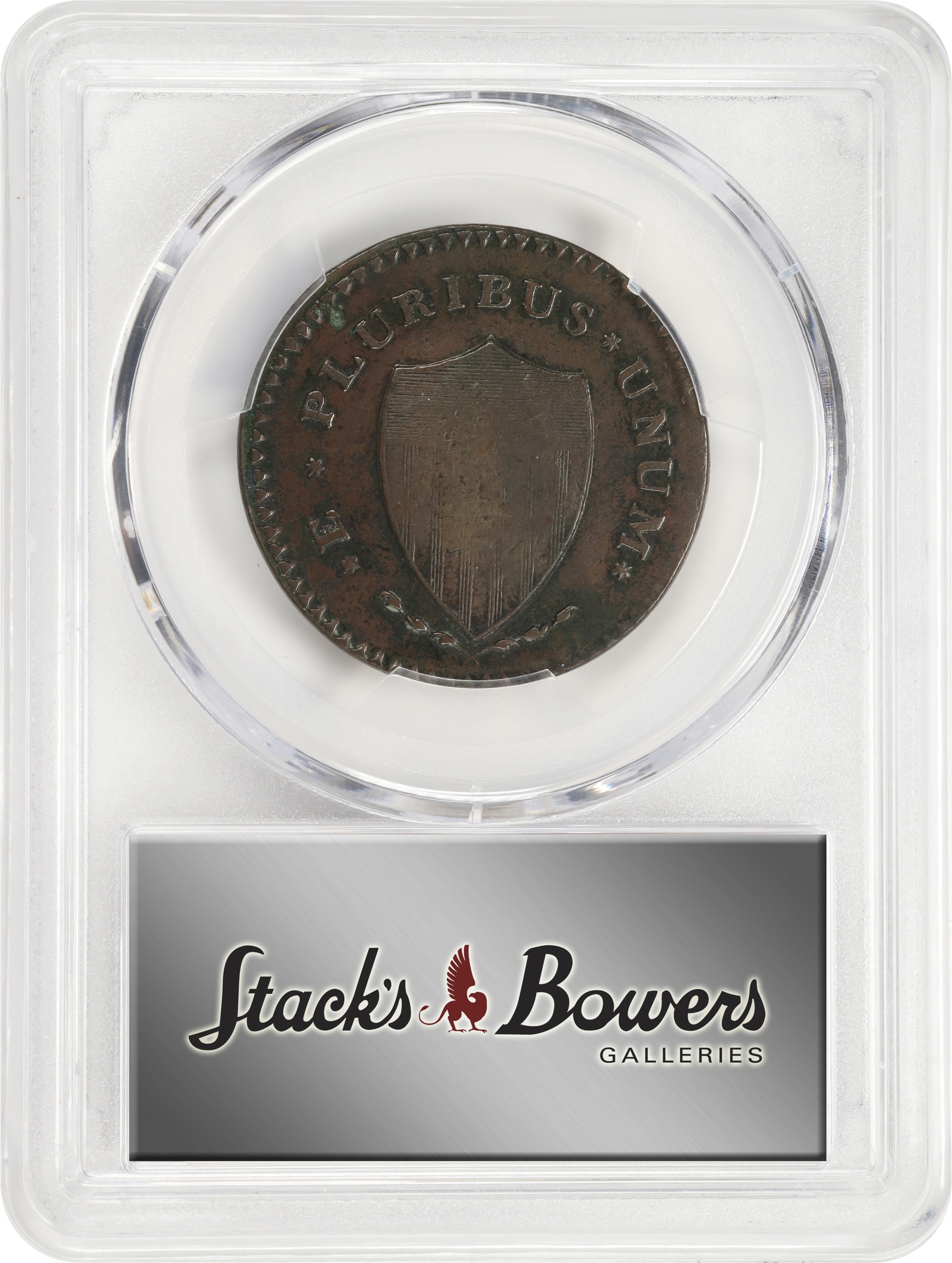 image for: 1787 New Jersey Copper. Maris 62-q, W-5350. Rarity-3. Sprig Above Plow, Hidden WM. Large Planchet. VF-35 (PCGS).