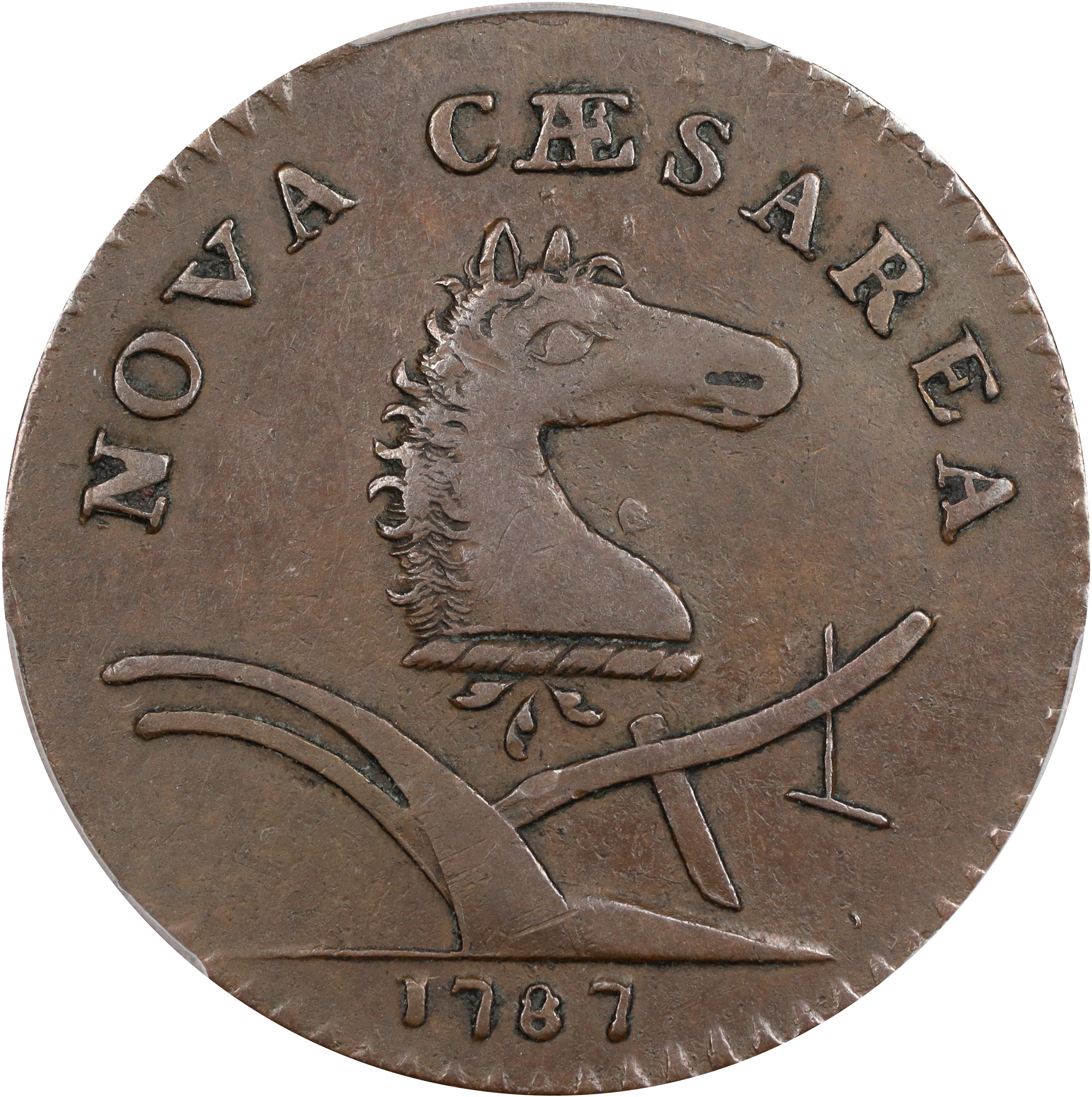 1787 Copper New Jersey, Sprig Above Plow MS BN