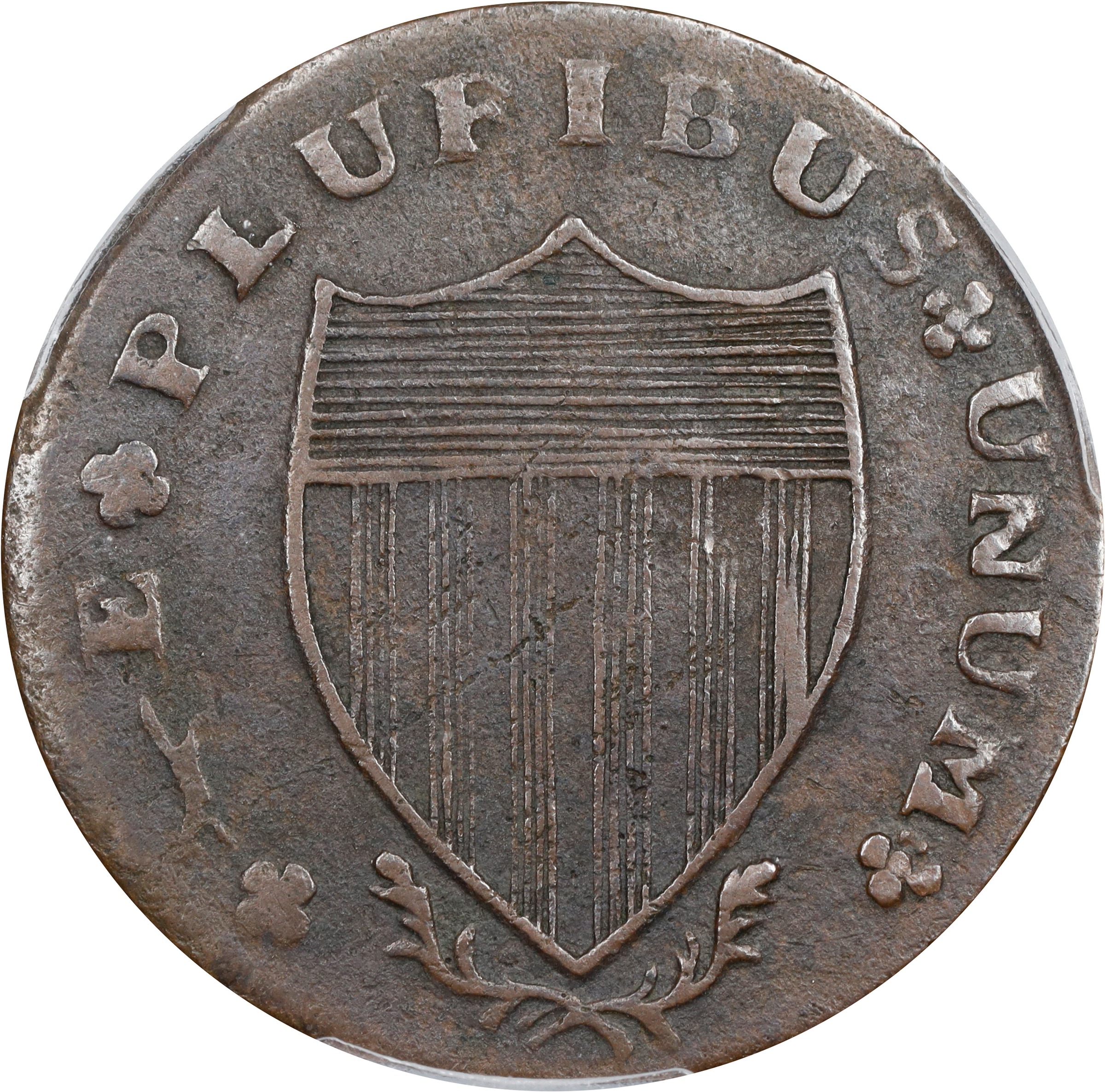 image for: 1788 New Jersey Copper. Maris 77-dd (DS1), W-5535. Rarity-3. Head Right, Running Fox Before Legend. EF-45 (PCGS).