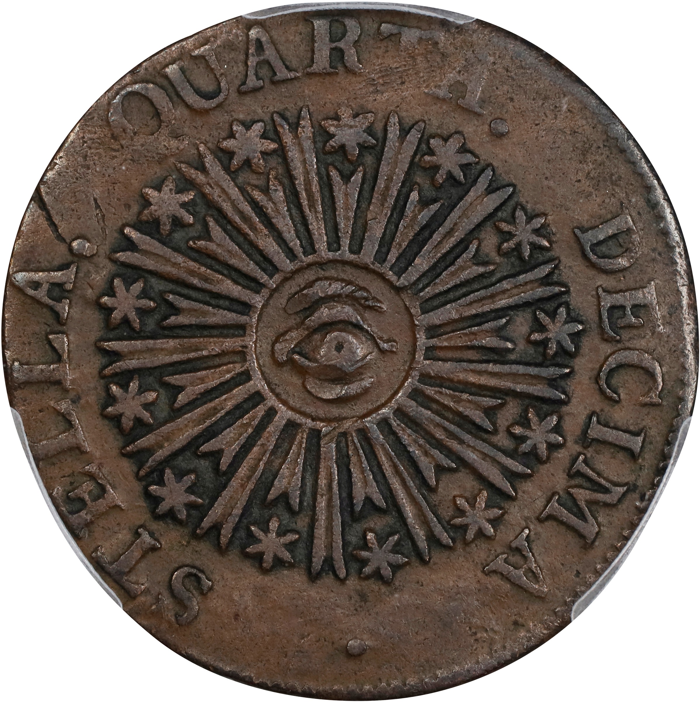 image for: 1785 Vermont Copper. Landscape. RR-2, Bressett 1-A, W-2005. Rarity-3. VERMONTS. EF-45 (PCGS).