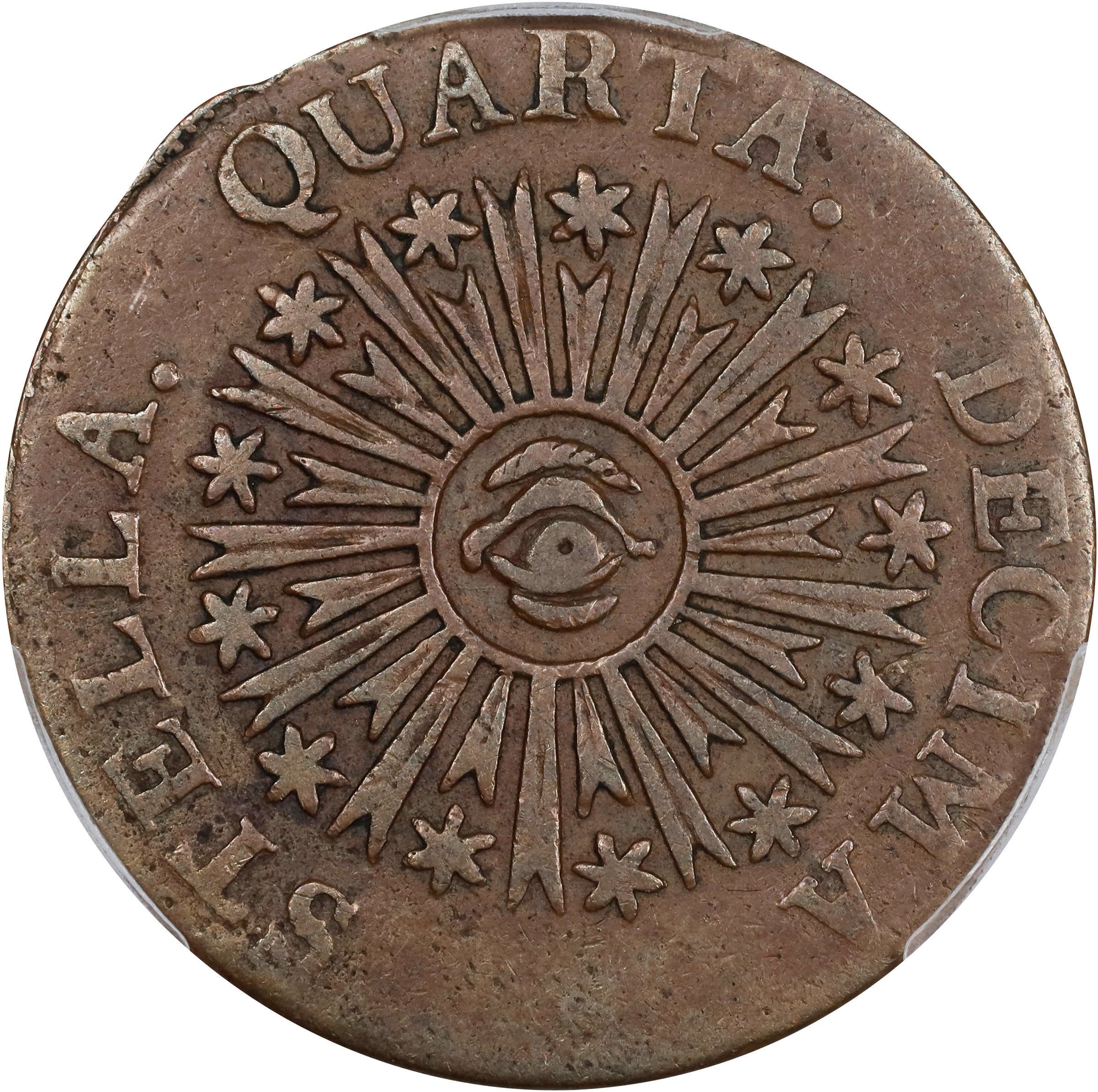 image for: 1785 Vermont Copper. Landscape. RR-2, Bressett 1-A, W-2005. Rarity-3. VERMONTS. EF-40 (PCGS).