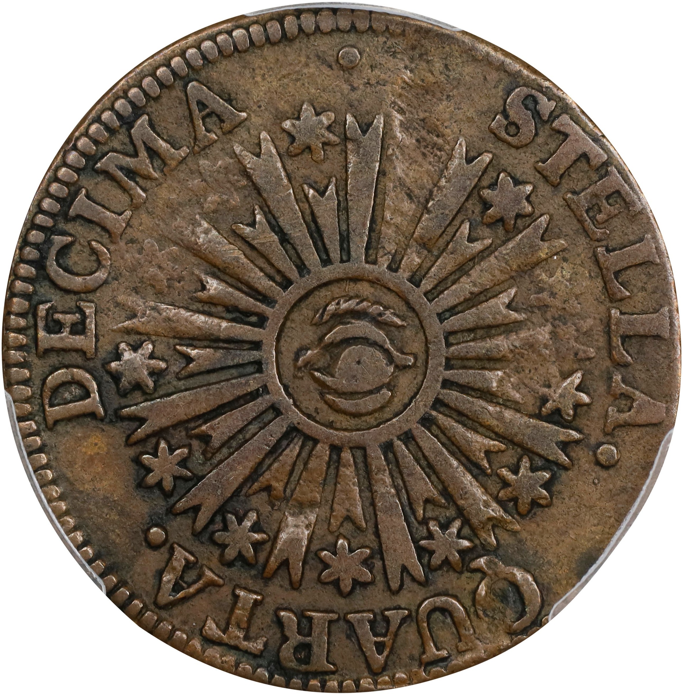 image for: 1785 Vermont Copper. Landscape. RR-4, Bressett 3-C, W-2015. Rarity-4. VERMONTIS. EF-40 (PCGS).