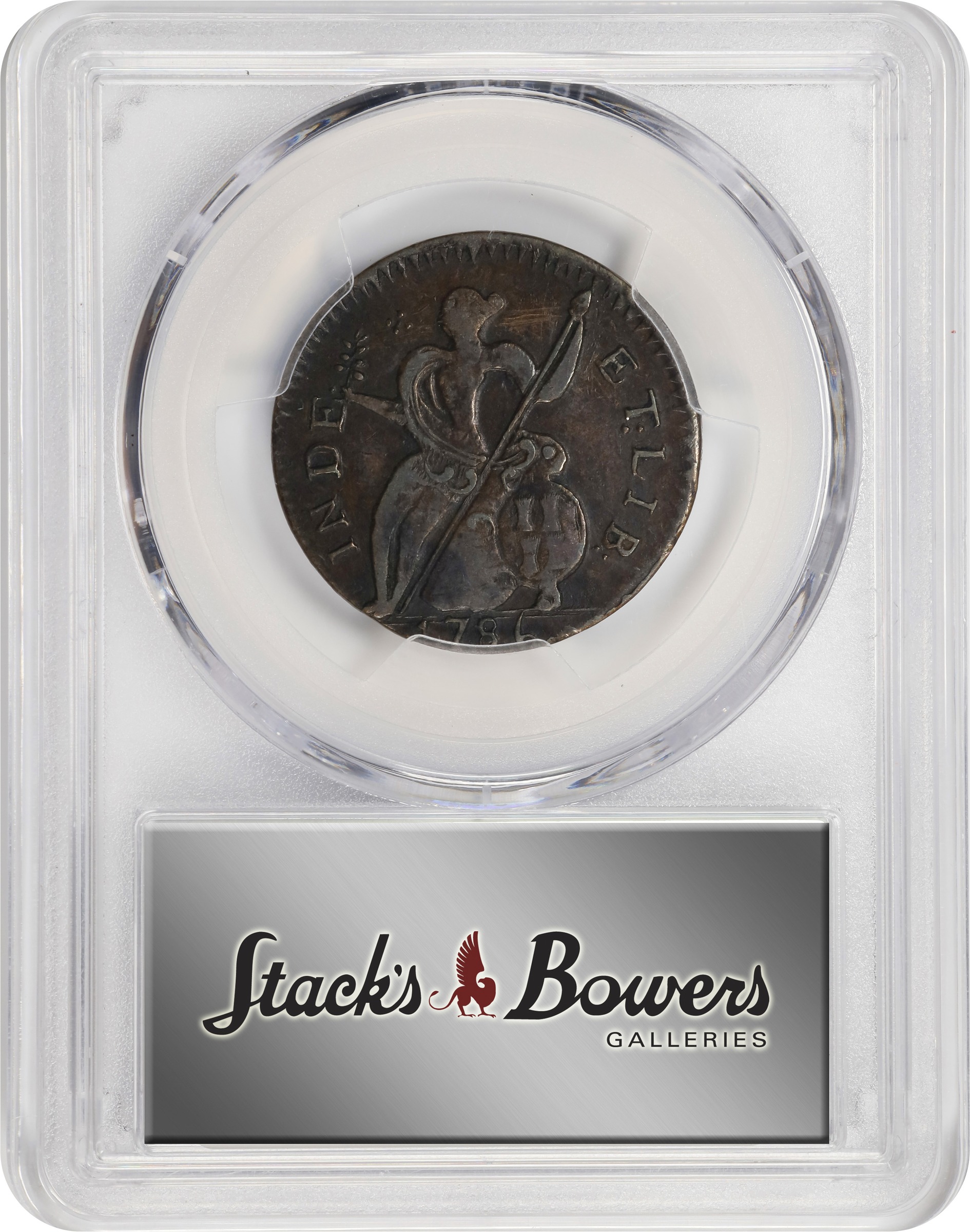 image for: 1786 Vermont Copper. RR-9, Bressett 7-F, W-2040. Rarity-3. Baby Head. AU-53 (PCGS).