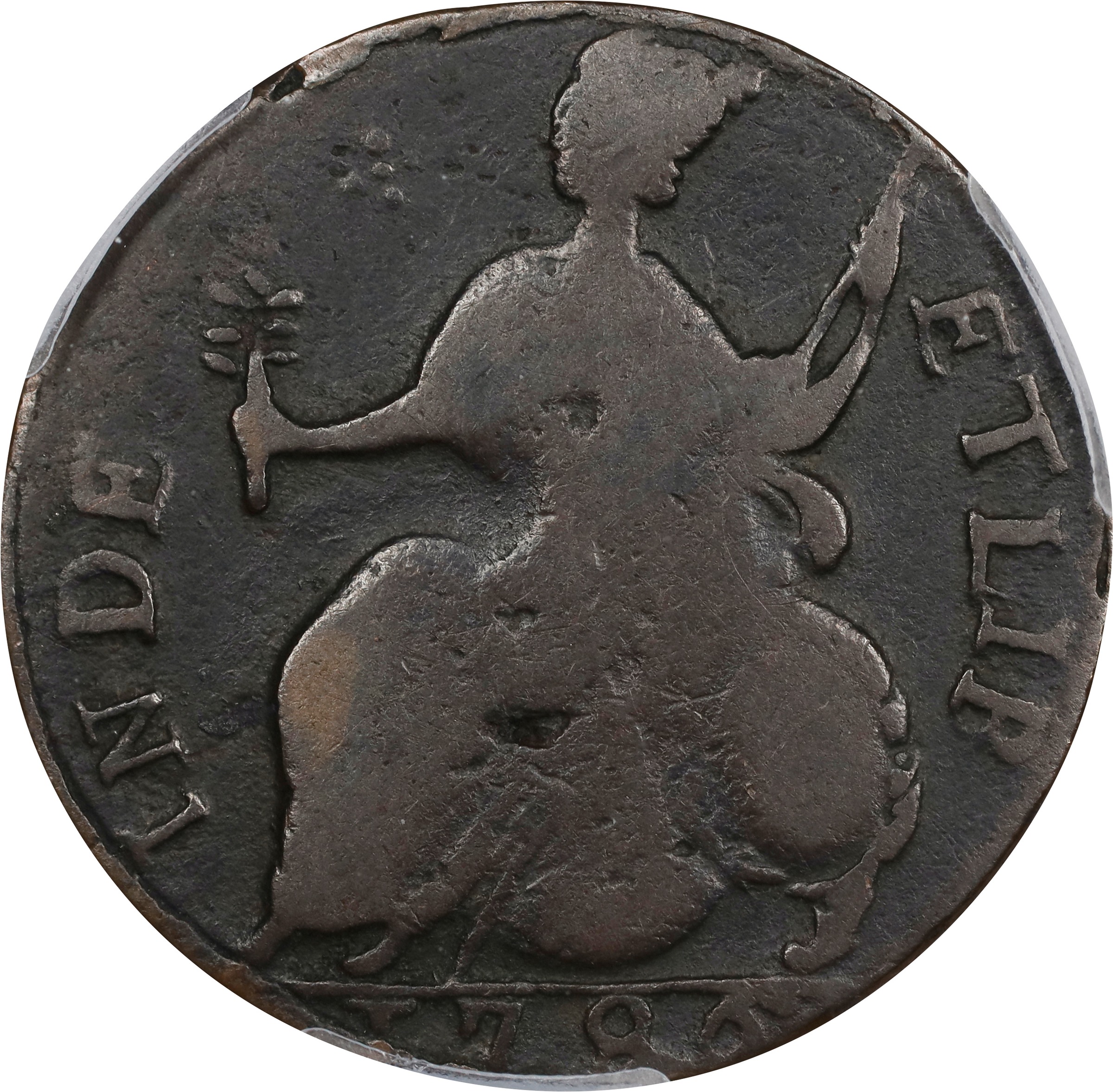 image for: 1786 Vermont Copper. RR-10, Bressett 8-G, W-2045. Rarity-4. Bust Left. Fine-12 (PCGS).