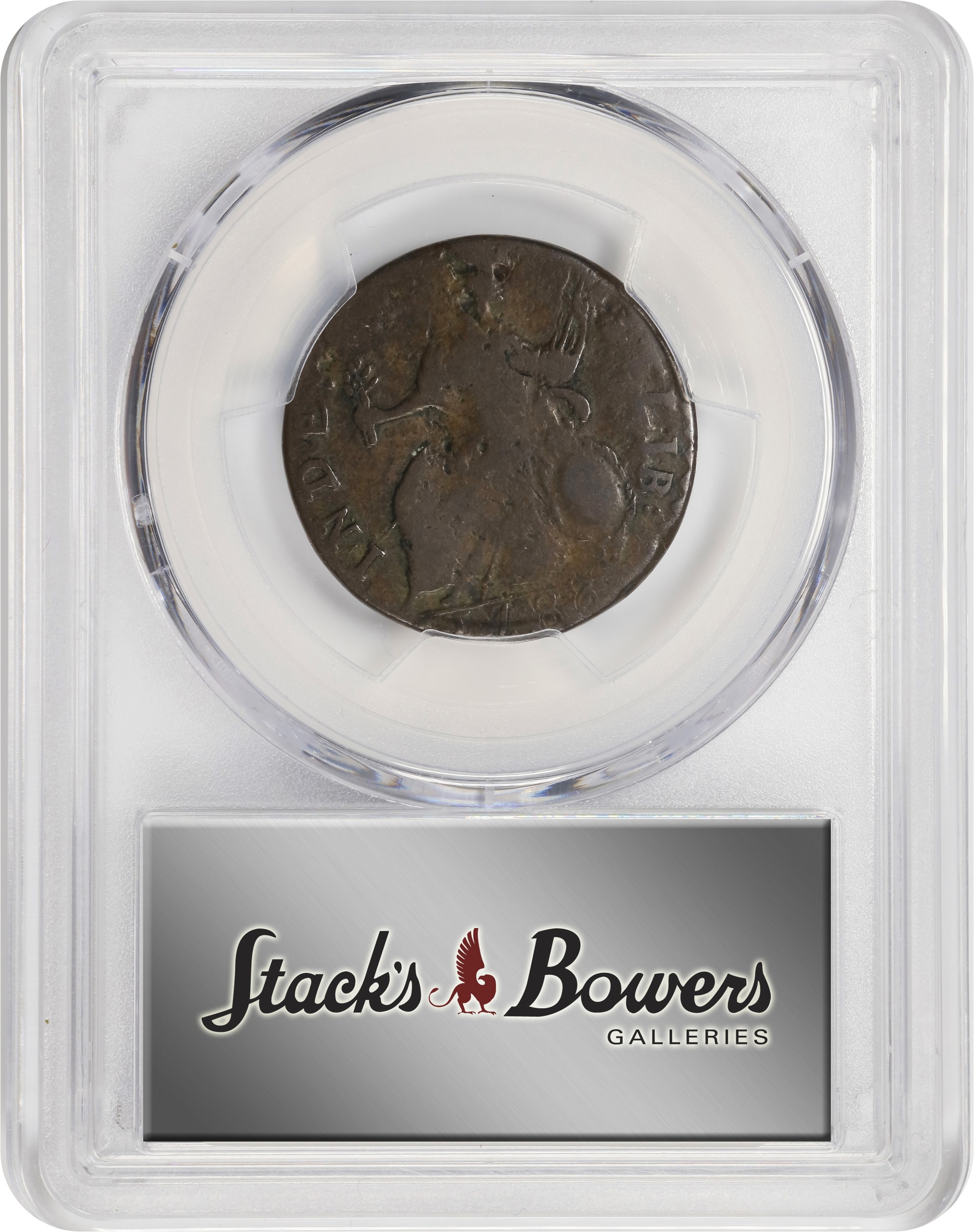 image for: 1786 Vermont Copper. RR-11, Bressett 9-H, W-2050. Rarity-4. Bust Left. VG-10 (PCGS).