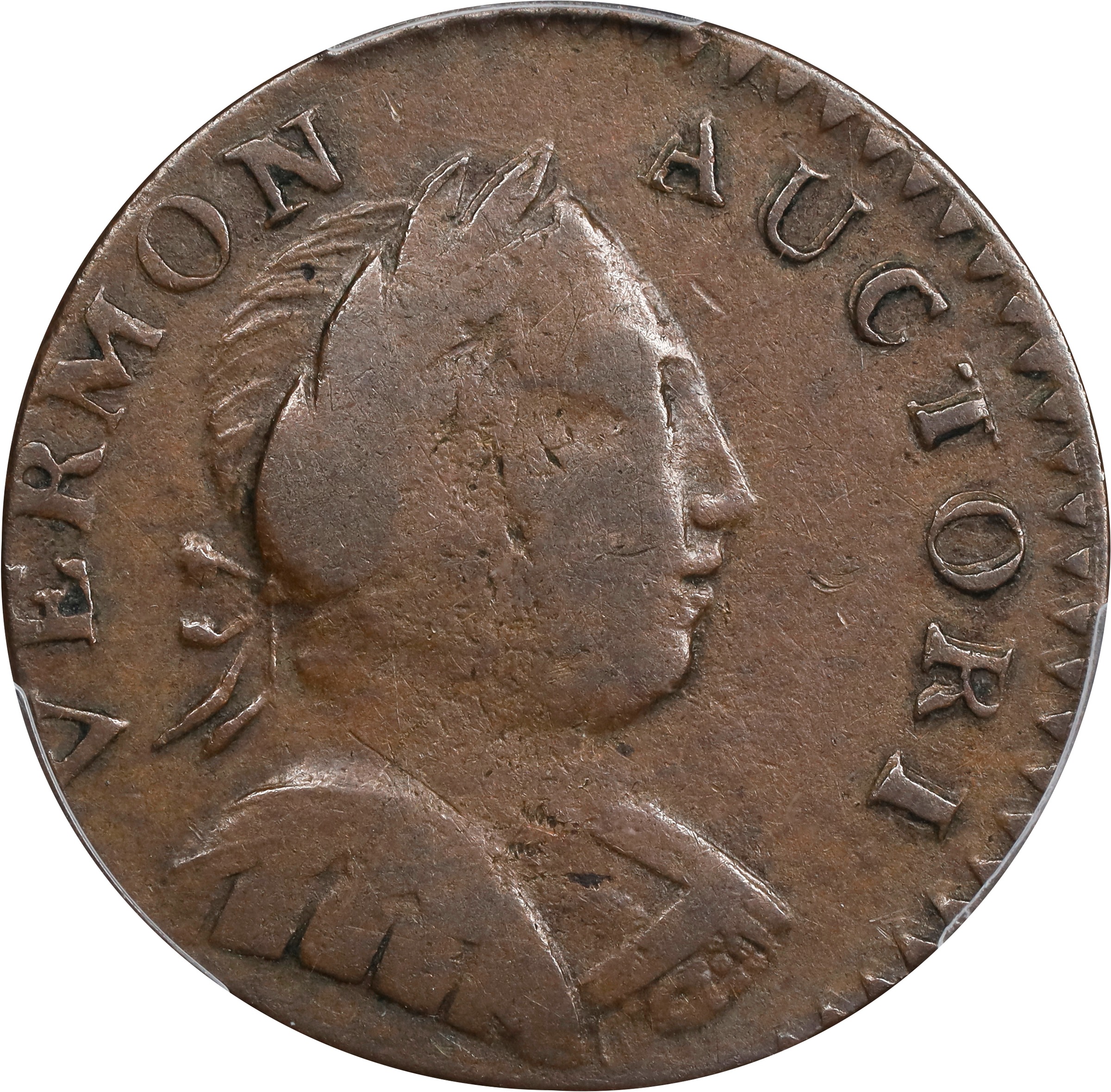 image for: 1787 Vermont Copper. RR-12, Bressett 11-K, W-2110. Rarity-3. Bust Right. VF-30 (PCGS).