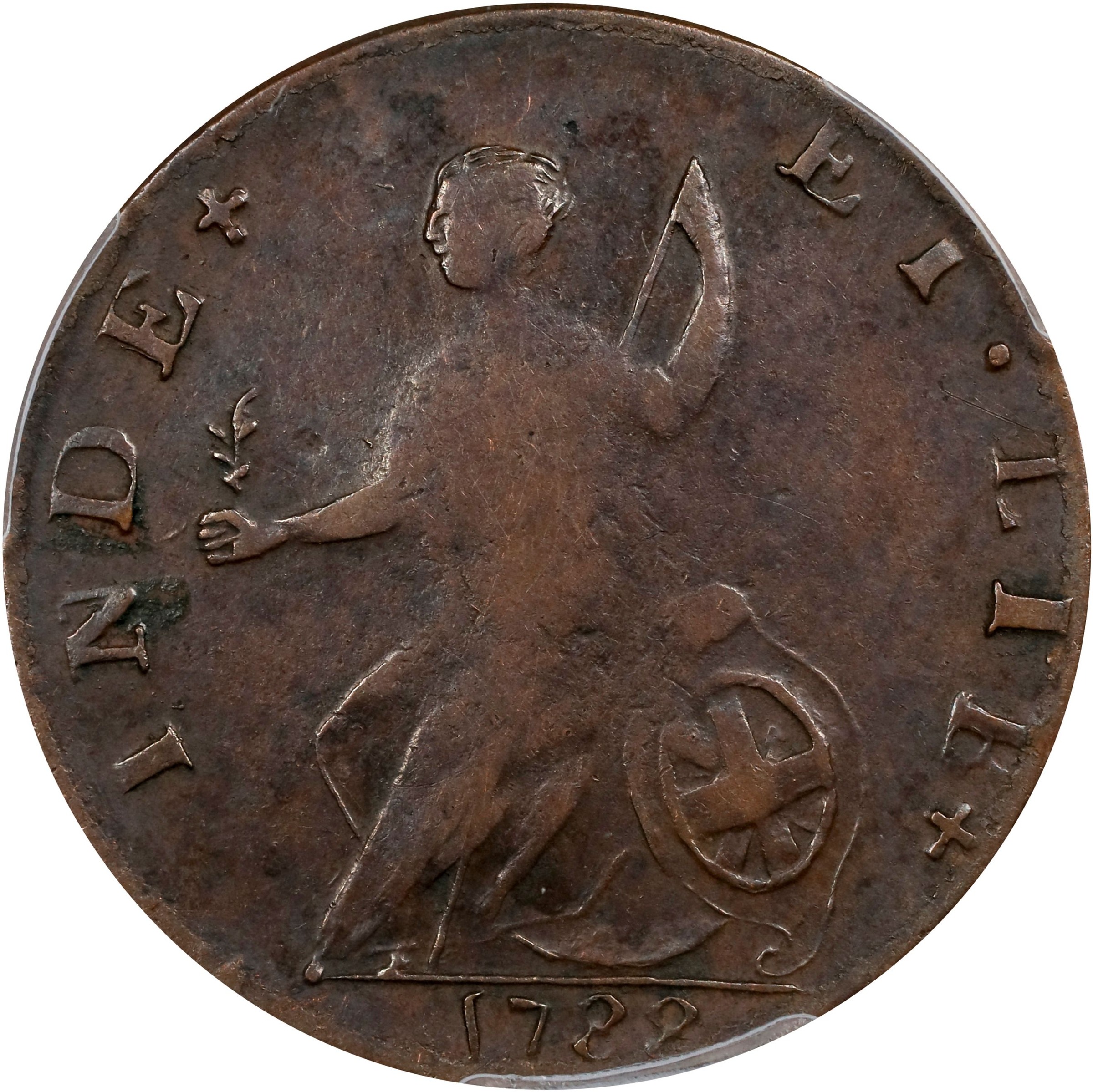 image for: 1788 Vermont Copper. RR-25, Bressett 16-U, W-2195. Rarity-2. Bust Right. EF-40 (PCGS).