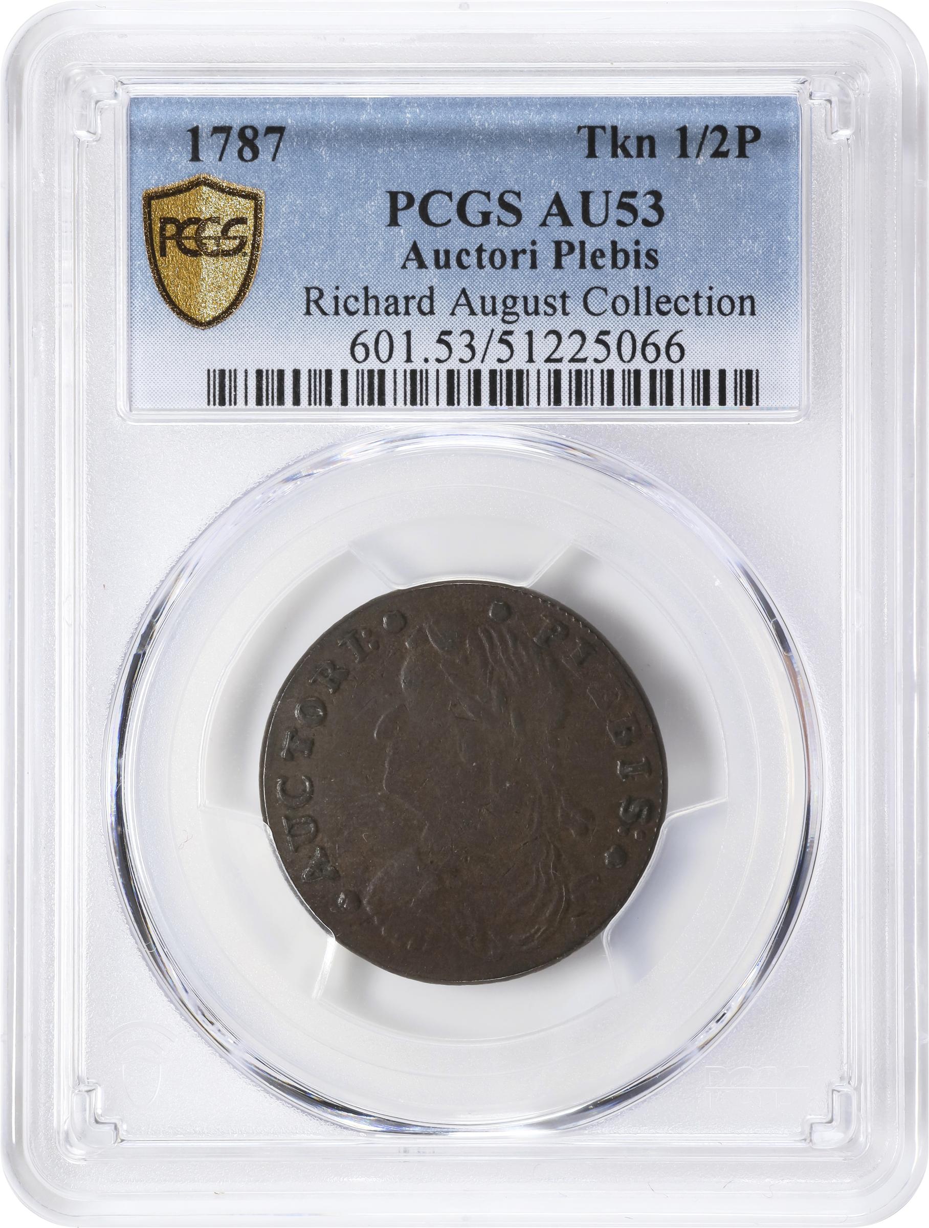 image for: 1787 Auctori Plebis Token. W-8770. Rarity-3. AU-53 (PCGS).