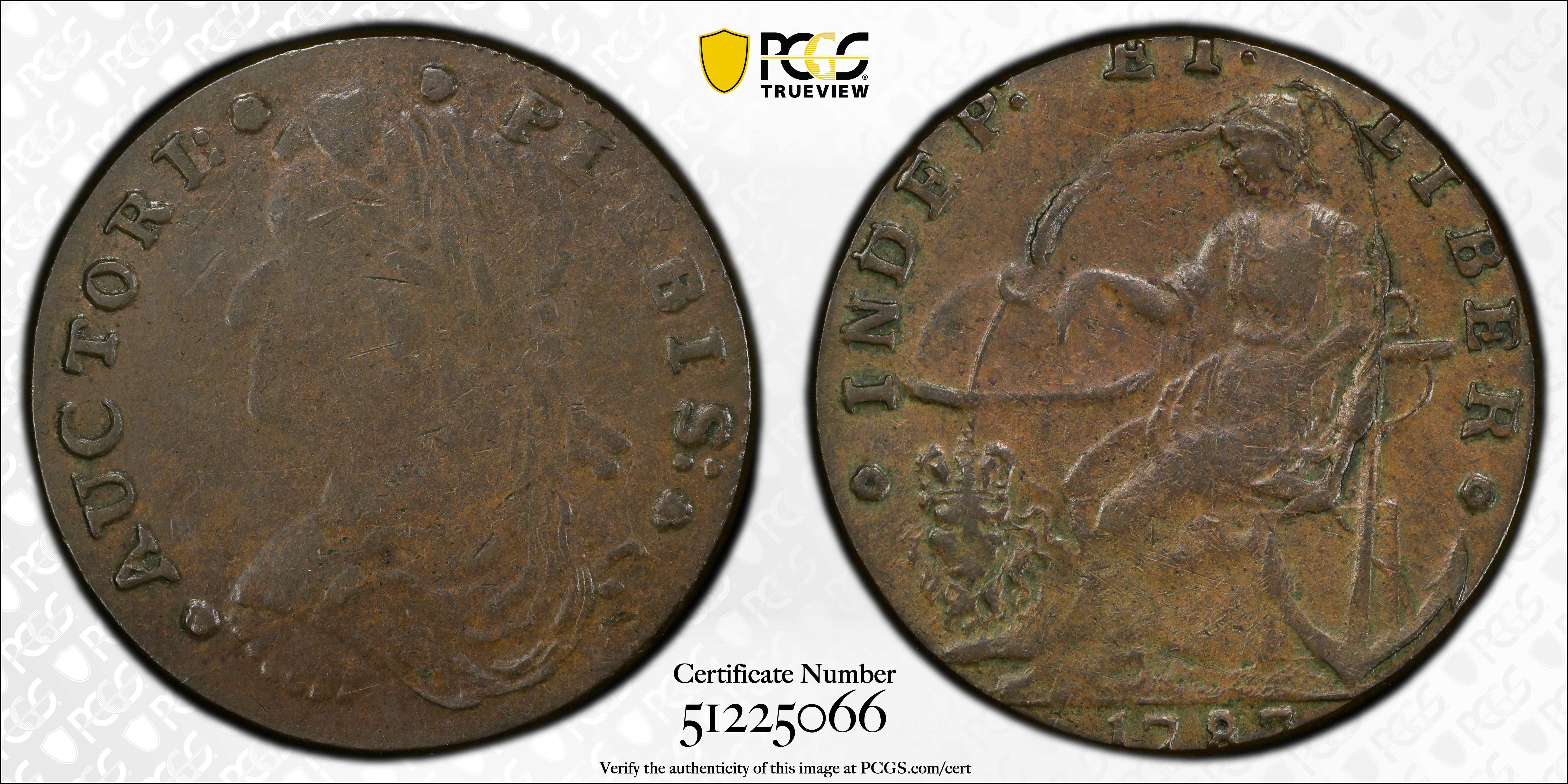 image for: 1787 Auctori Plebis Token. W-8770. Rarity-3. AU-53 (PCGS).