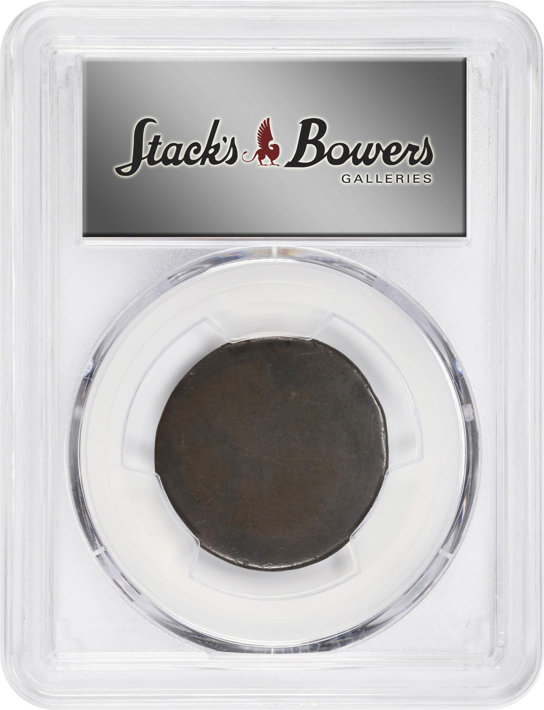 image for: Undated (1790) Albany Church Penny. W-8500. Rarity-7. D Above CHURCH. Overstruck on an English Halfpenny of William III. EF-40 (PCGS).