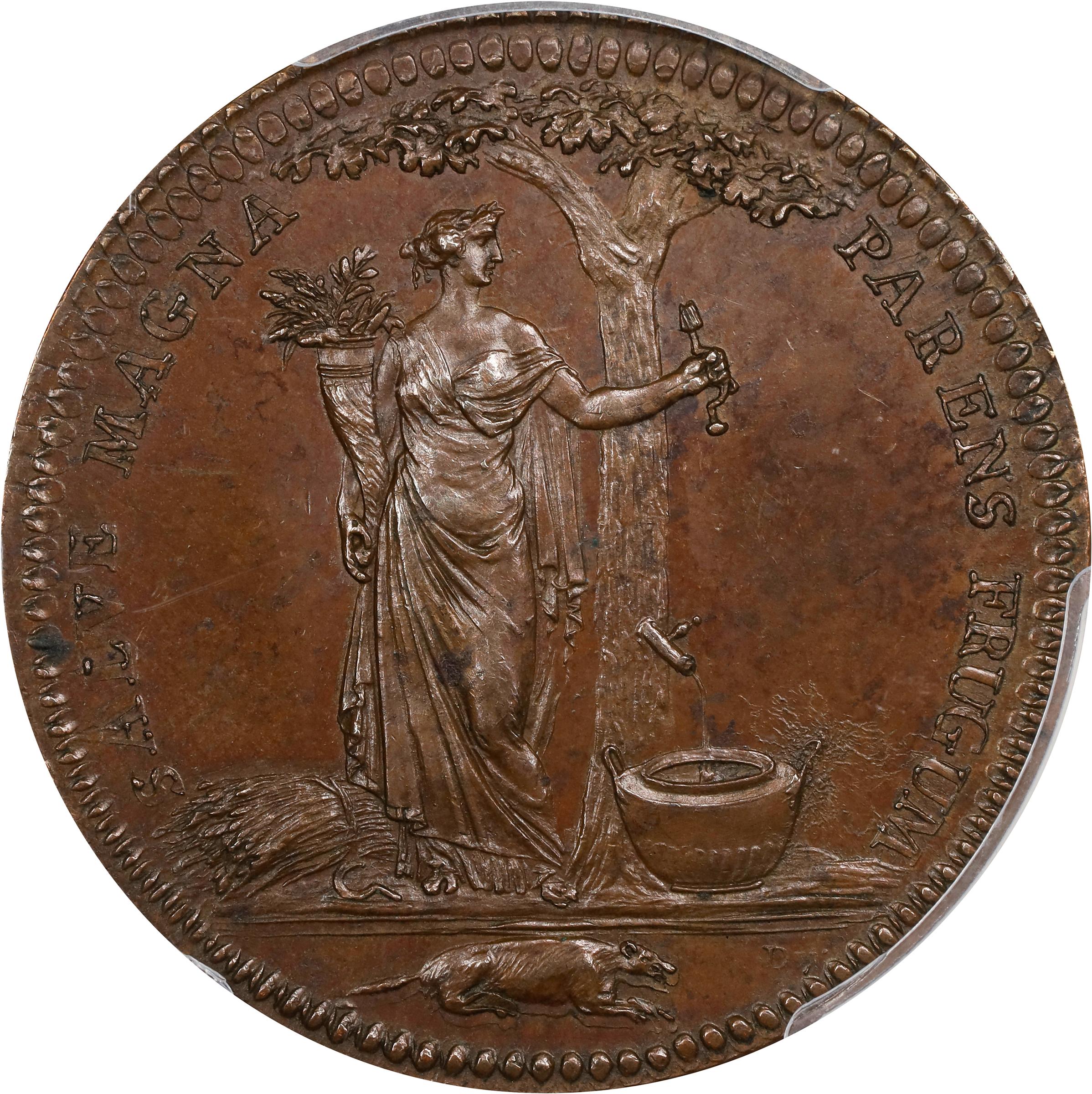 image for: 1796 Castorland Medal, or Jeton. Original. W-9115. Copper. Plain Edge. Thin Planchet. MS-63 BN (PCGS).
