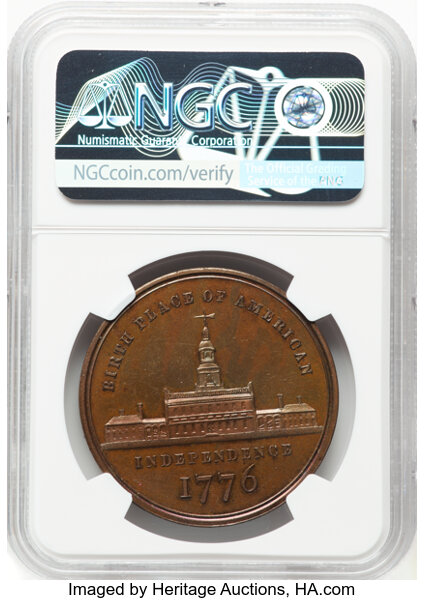 image for: 1876 U.S. Centennial Exposition, Liberty Seated Dollar, Copper, MS64 Brown NGC. HK-49, Abler-500, SH 2-26 CU, R.7. ...