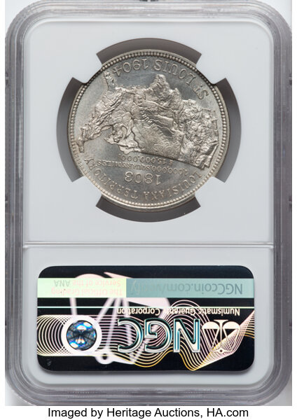 image for: 1904 Medal Louisiana Purchase Exposition, Official Souvenir Medal, Silver, HK-299, H-30-190, SH 13-1 S, R.4, MS64 NGC. NGC ...