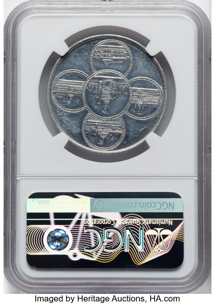 image for: 1894 Medal California Midwinter Exposition, State Seal - Five Edifices, Aluminum, HK-260, SH 7-20 AL, R.6, MS62 NGC. NGC Ce...