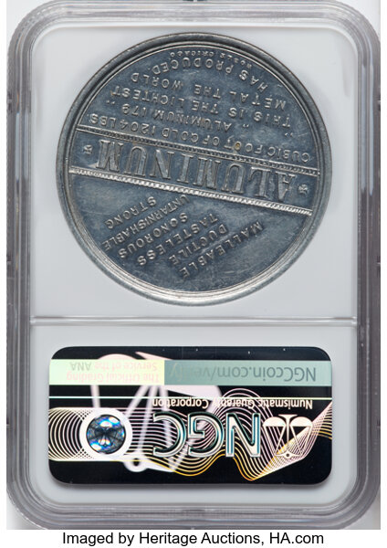 image for: 1894 Medal California Midwinter Exposition, Midwinter - Aluminum Dollar, HK-258, SH 7-14 AL, R.6, MS61 NGC. NGC Census: (9/...