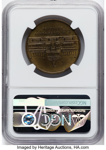 image for: 1909 Medal Alaska-Yukon-Pacific Exposition, U.S. Government Building Dollar, Gilt, HK-364, H 16-3 GP, R.5, MS65 NGC. NGC Ce...