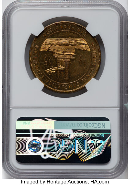 image for: 1915 Medal Panama-Pacific International Exposition, California Expo State, Gilt, HK-414, SH 18-4 GP, R.5, MS64 Prooflike NGC....