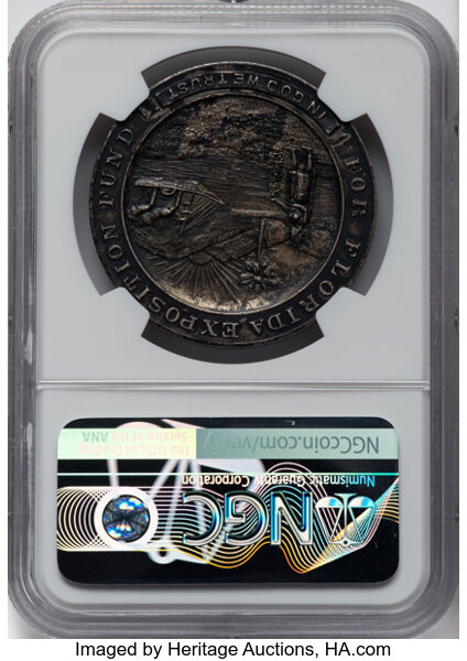 image for: 1915 Panama-Pacific International Exposition, Florida Expo Fund, Silver-Plated, HK-404a, SH 18-14 ASP, R.5, MS62 NGC. NGC Ce...