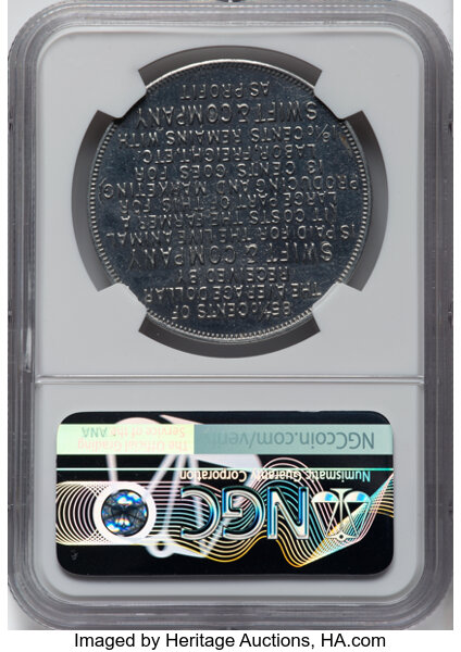 image for: 1919 Medal Swift & Company, HK-907a, MS64 Prooflike NGC. IL. NGC Census: (1/2)....
