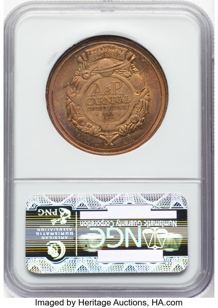 image for: 1933 Century Of Progress Exposition, A & P Carnival, Pig, Gilt, HK-464, R.3, MS65 NGC. Ex. Jeff Shevlin Collection. NGC Cens...