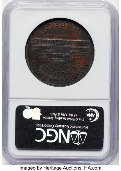 image for: 1909 Alaska-Yukon-Pacific Exposition, U.S. Government Building, Bronze, MS62 NGC. HK-367, SH 16-15 CU, R.7. ...