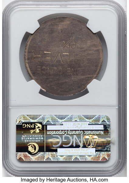 image for: (1933) Pedley-Ryan Dollar, Type III, HK-824, R.6,  Silver, MS63 NGC. NGC Census: 14 in 63, 1 finer (10/25). CDN: $400 Whsle....