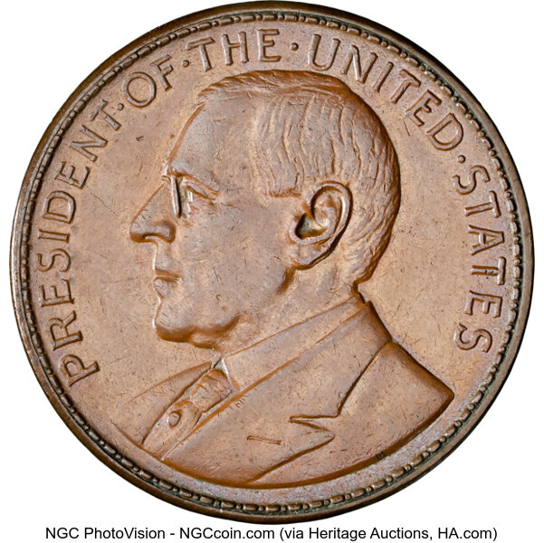 image for: 1920 Medal Manila Mint Opening, Wilson Dollar, Copper, HK-450, R.4, AU58 NGC. NGC Census: 12 in 58, 23 finer (10/25)....