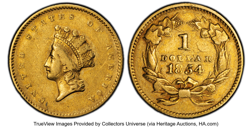 1854 $1 Gold MS Values | Greysheet