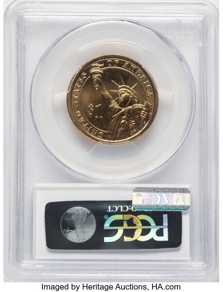 image for: 2013-D $1 Theodore Roosevelt Position A MS68 PCGS. PCGS Population: 10 in 68, 0 finer (10/25). CDN: $28 Whsle. Bid for NGC/...