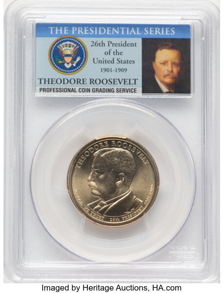 image for: 2013-P $1 Theodore Roosevelt Position B MS68 PCGS. PCGS Population: 22 in 68, 0 finer (10/25). CDN: $28 Whsle. Bid for NGC/...