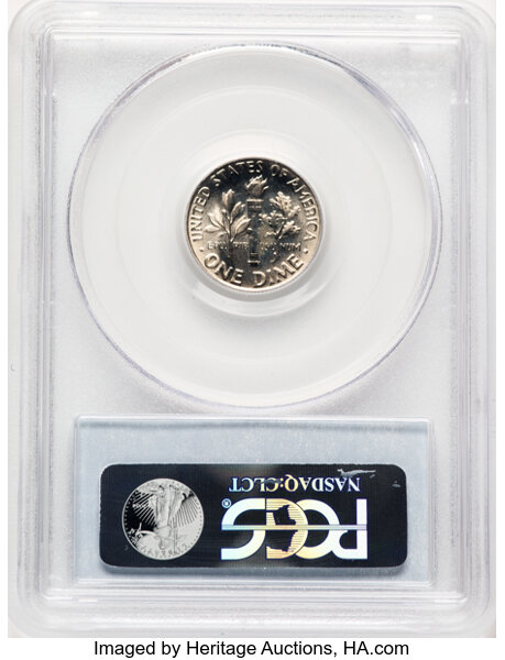 image for: 1966 10C MS67 Full Bands PCGS. PCGS Population: 17 in 67 (1 in 67+), 3 finer (10/25). CDN: $600 Whsle. Bid for NGC/PCGS MS6...