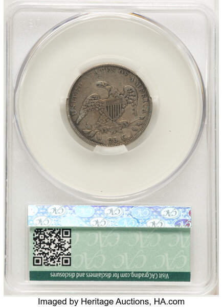 image for: 1836 25C B-3, R.1 -- Cleaned -- CACG Details. VF.  Mintage 472,000....