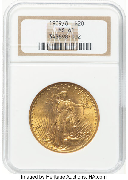image for: 1909/8 $20 FS-301 MS61 NGC.  CDN: $4,145.01 Whsle. Bid for NGC/PCGS MS61. Mintage 161,282. ...