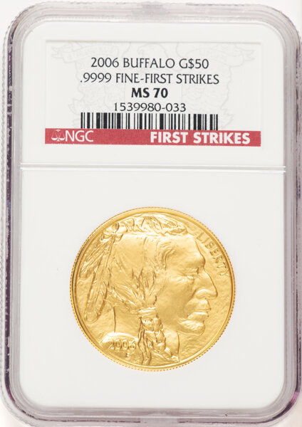 image for: 2006 $50 One-Ounce Gold Eagle, First Strike MS70 NGC.  ...