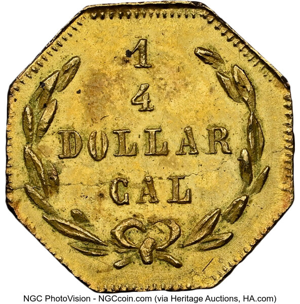 image for: 1872 25C Washington Octagonal 25 Cents, Baker-503, BG-722, Low R.4, MS66 NGC. NGC Census: 9 in 66 (1 in 66+), 1 finer (10/2...