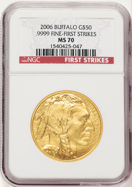 image for: 2006 $50 One-Ounce Gold Eagle, First Strike MS70 NGC.  ...