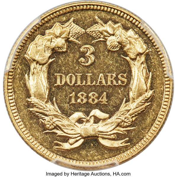 image for: 1884 $3 PR61 Cameo PCGS. JD-1, High R.4....