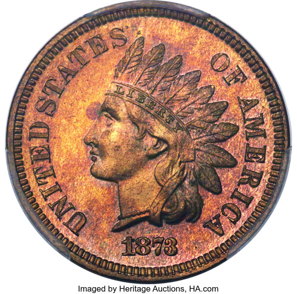 image for: 1873 1C Closed 3 PR66 Red Cameo PCGS. Snow-PR1....