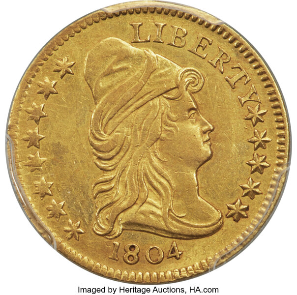 image for: 1804 $2 1/2 14 Stars Reverse, BD-2, R.4, AU55 PCGS....